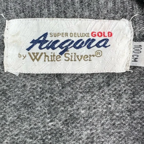 Vintage 80s oversized boxy wooly abstract argyle v neck pull over grandpa vest - Picture 12 of 12